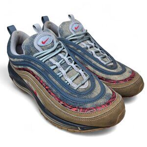 Nike Airmax 97 Sneakers Men's Parachute Beige University Red Street Denim 10.5